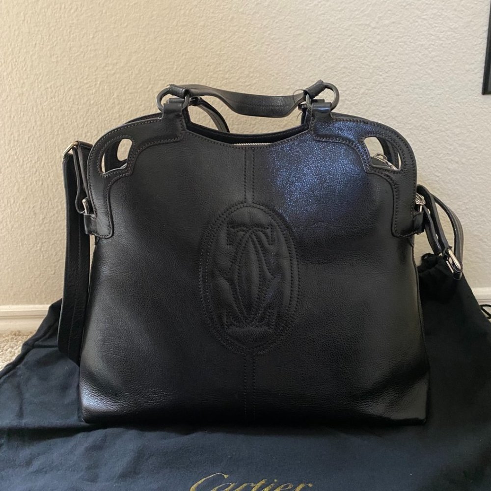 Authentic Cartier Marchello de Cartier Bag Black